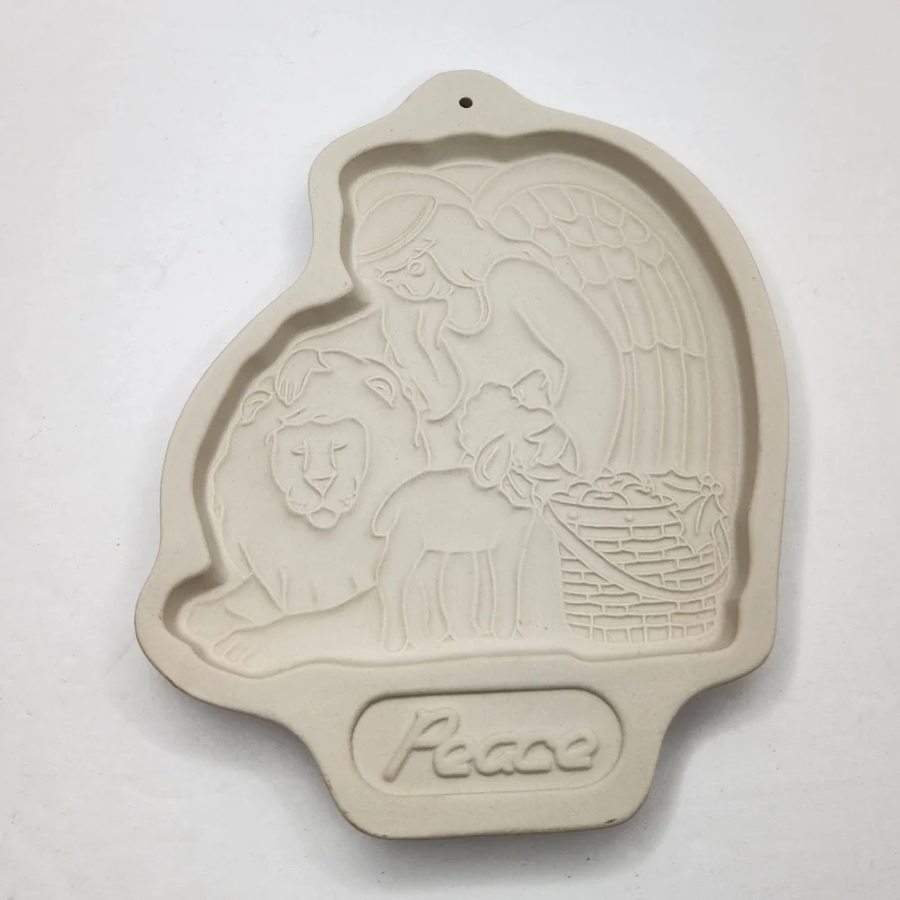 Longaberger Pottery The 1993 Angel Series Cookie Mold Peace Recipe Vintage